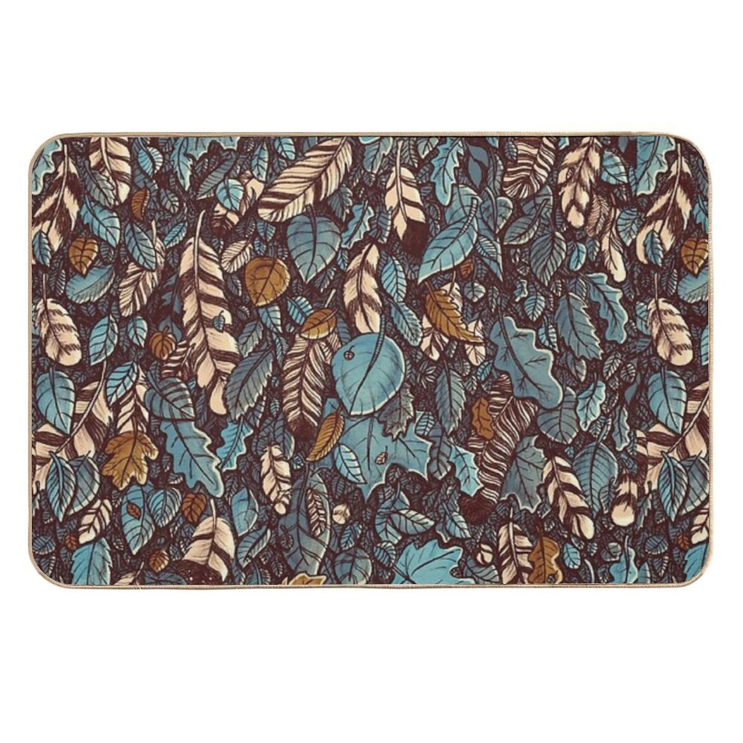 Leaves Color Blue  High-Traffic Bath Mat
