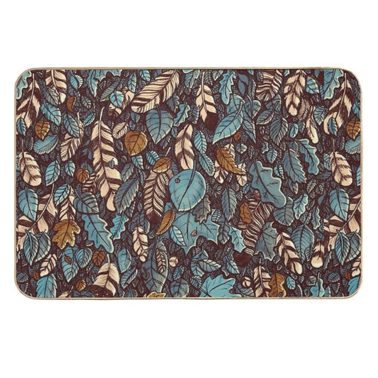 Leaves Color Blue  High-Traffic Bath Mat