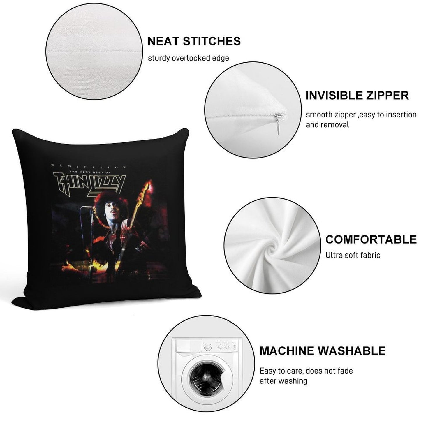 Best Seller - Thin Lizzy Merchandise Essential Soft Ultra-Soft Texture Throw Pillow