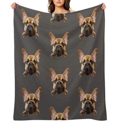 French Bulldog Frenchie Cuteness Shrink-resistant Throw Blanket