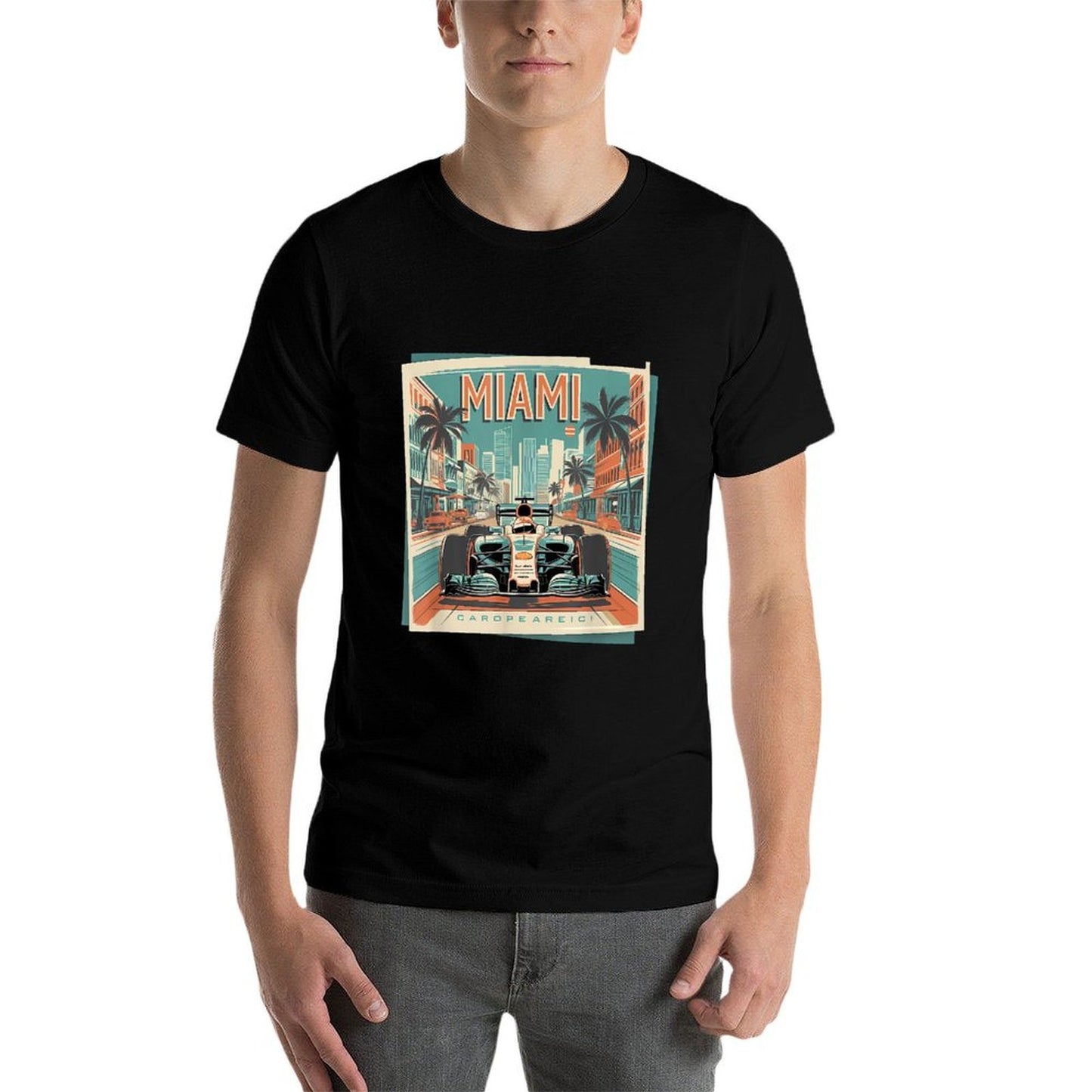 Miami Racing Gifts Men Women Race Car Racer Driver  Stretchy T-Shirt