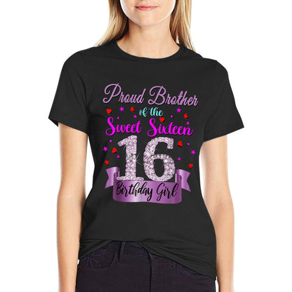 Funny Sweet 16 Girln Birthday 2005 Sixteenth Brother  Trendy Pattern T-Shirt