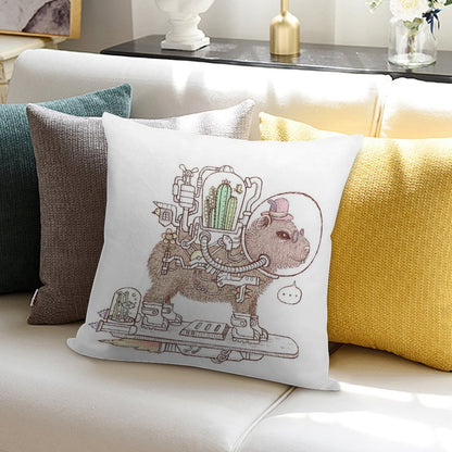 Capybara Space Suits Soft Easy Maintenance Throw Pillow
