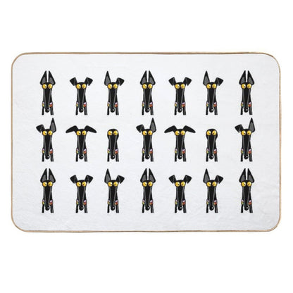 Greyhound Semaphore White  Fade-Resistant Bath Mat