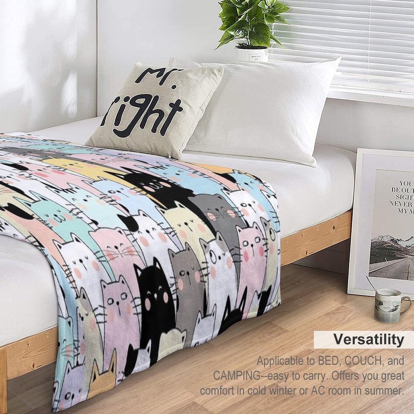 Colorful Cats Lightweight Throw Blanket