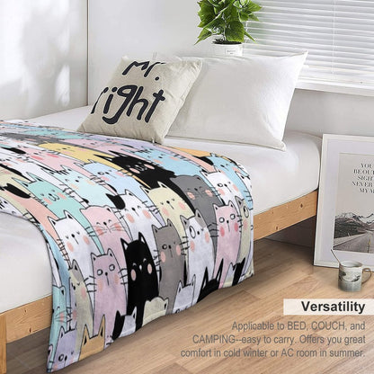 Colorful Cats Lightweight Throw Blanket