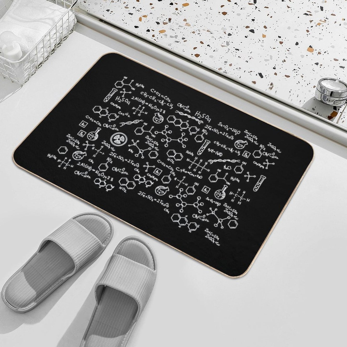 Science Chemistry Pattern  Long-Lasting Bath Mat