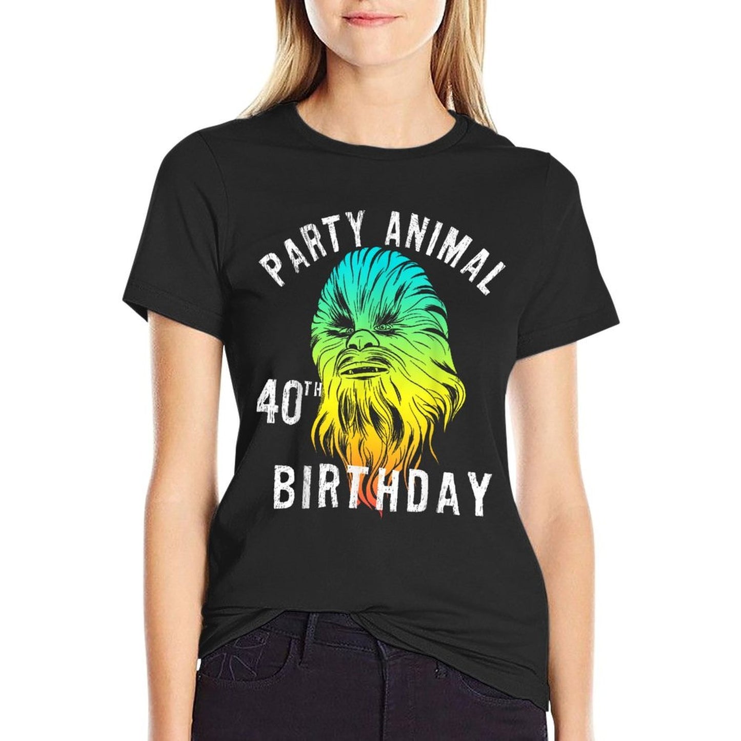 Star Wars Chewie Party Animal 40th Birthday Color Portrait  Soft T-Shirt