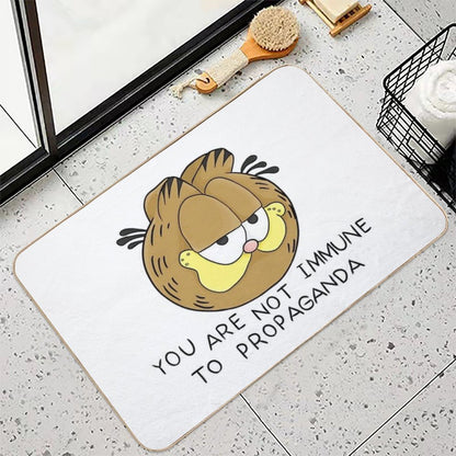 Garfield You Are Not Immune to Propaganda HD  Fade-Resistant Bath Mat