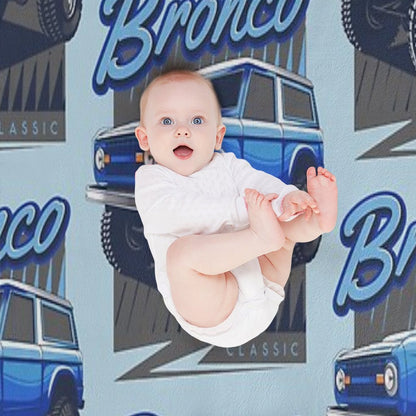 Ford Bronco Truck Classic Ford Bronco Blue Compact Throw Blanket