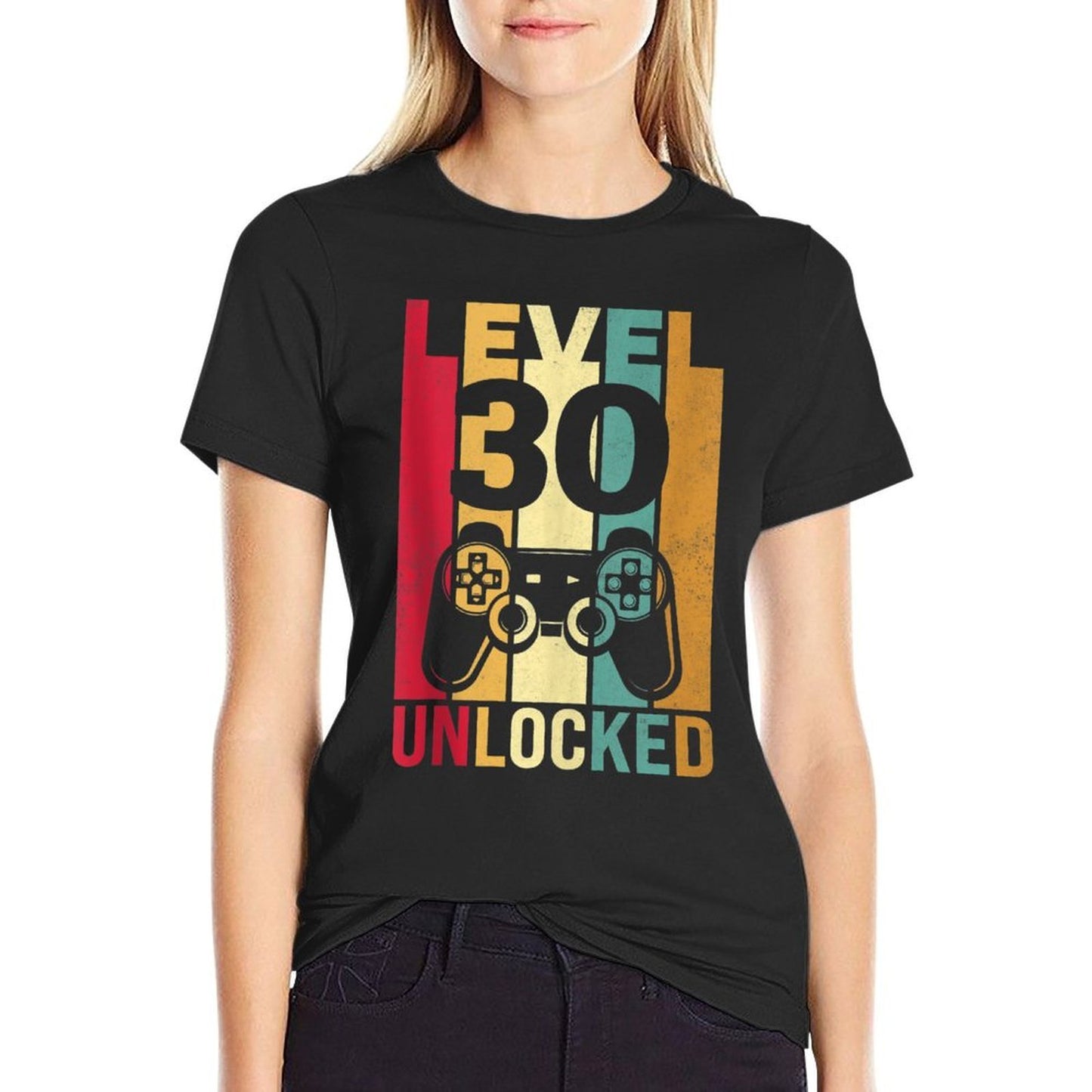 Funny Level 30 Unlocked Him Men BDay Turning 30th Birthday  Versatile T-Shirt
