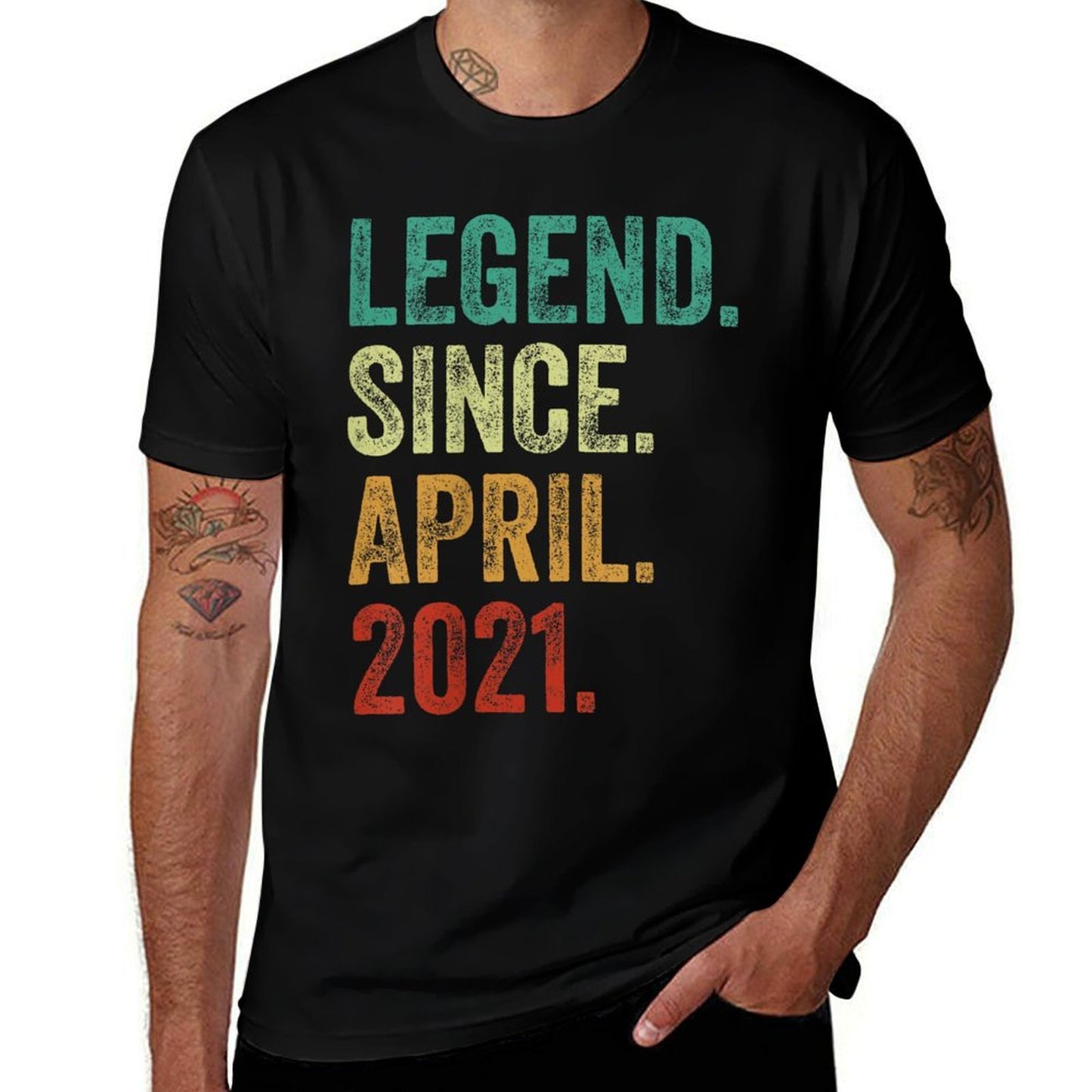 Kids 4 Years Old Legend Since April 2021 4th Birthday  Stretchy T-Shirt
