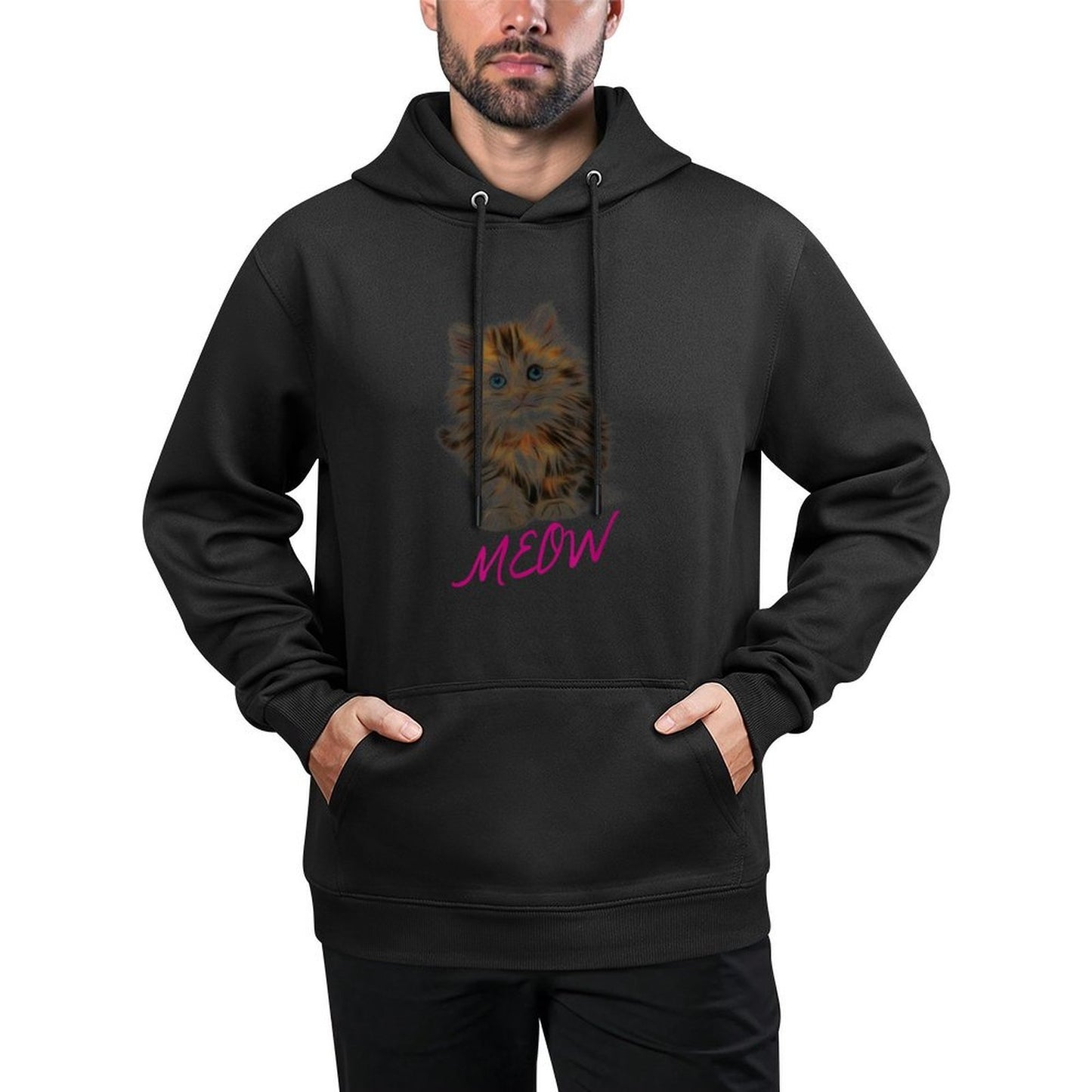 Cat Meow Kitty Funny Cats Mom And Cat Dad Gift Shrink-Resistant Hoodie