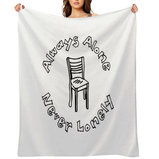 Scarfo 'Always Alone, Never Lonely' Logo Eco-conscious Throw Blanket