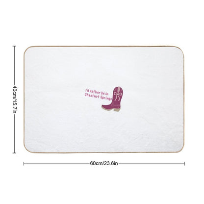 Id Rather Be in Chestnut Springs Cowboy Boot  Toxin-Free Bath Mat
