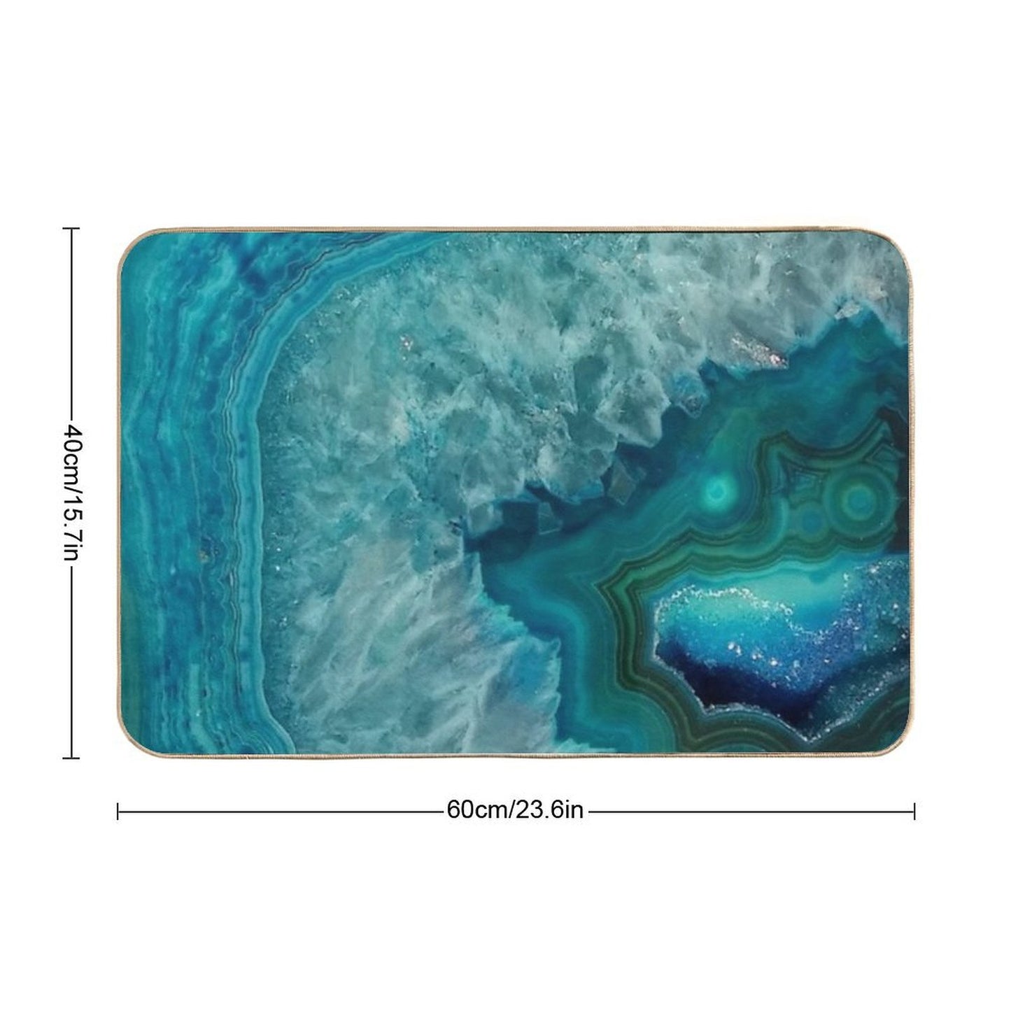 Turquoise Teal Agate Stone  Eco-Friendly Bath Mat