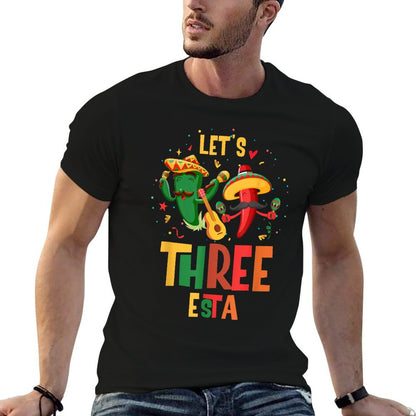 3 Year Old Three Esta Mexican 3rd Birthday Kids  Summer-ready Fabric T-Shirt