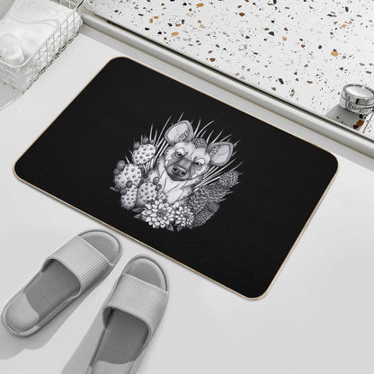 Hyena & Arid Plants  Non-Slip Bath Mat