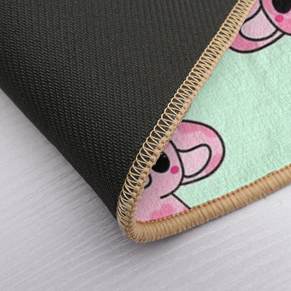 Adorable Kawaii Pink Cow with Strawberry Style  Versatile Bath Mat