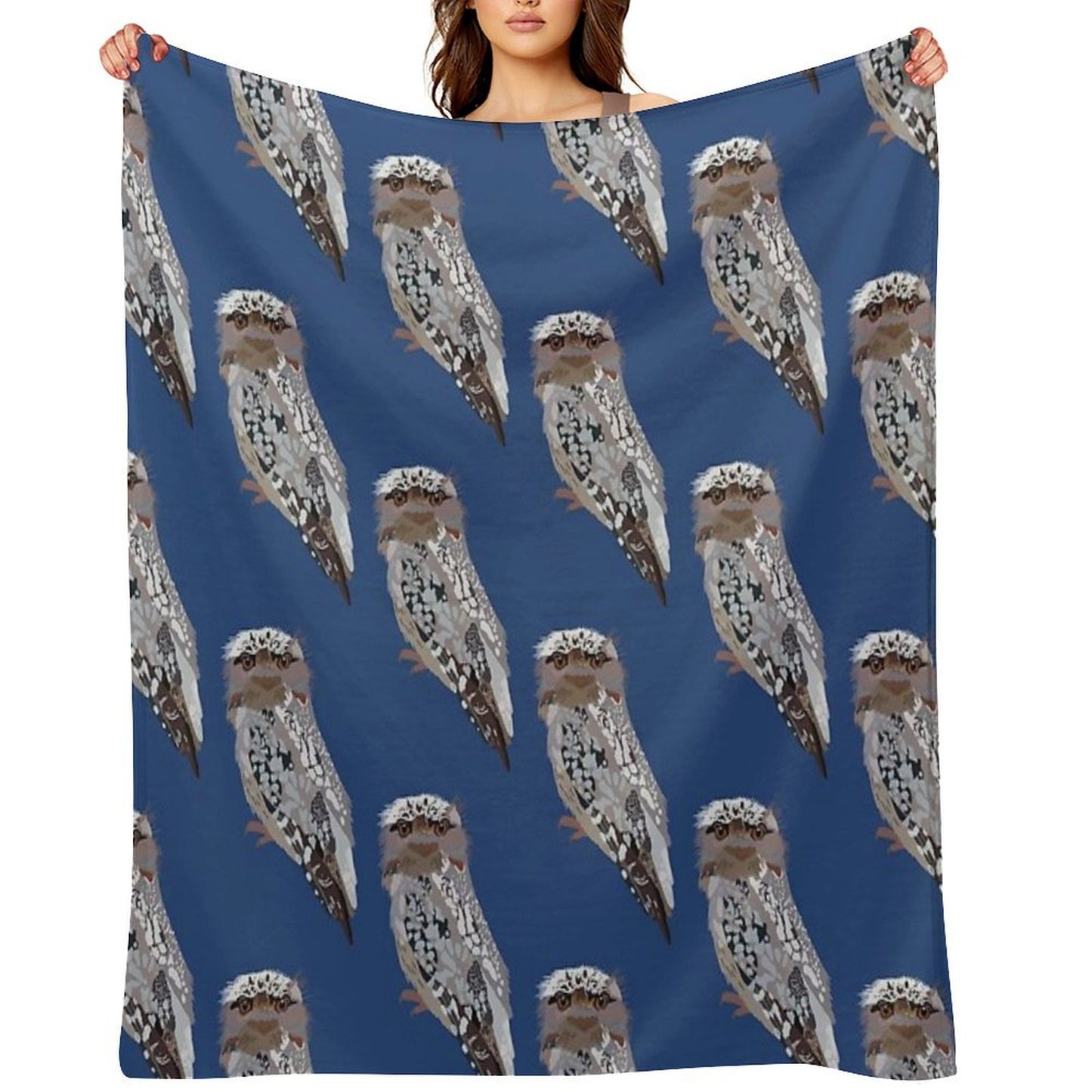T Is for Tawny Frogmouth ,Frogmouth The Mysterious Nocturnal Bird with A Wide Beak Wrinkle-free Throw Blanket