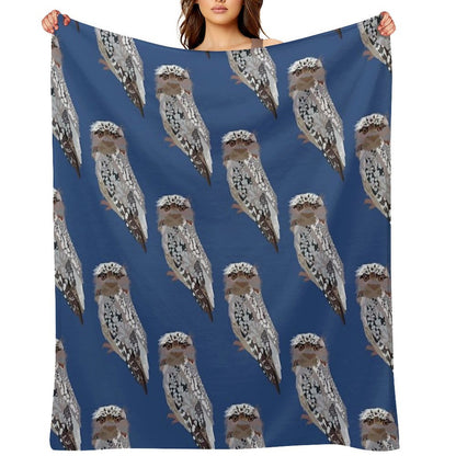 T Is for Tawny Frogmouth ,Frogmouth The Mysterious Nocturnal Bird with A Wide Beak Wrinkle-free Throw Blanket