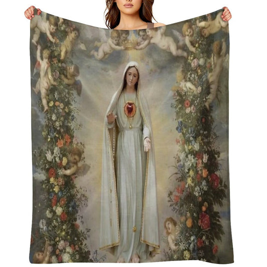 Virgin Mary Immaculate Heart of Mary Mother of God Our Lady Quick-dry Throw Blanket