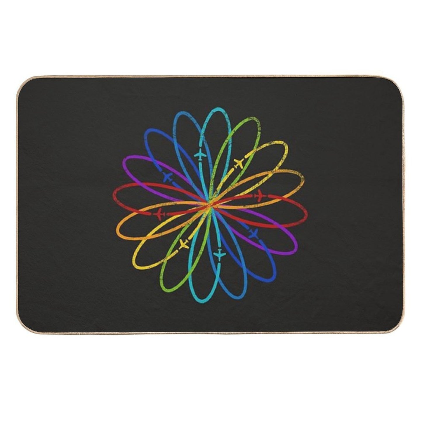 Infinite Rainbow Flower Flight  Versatile Bath Mat