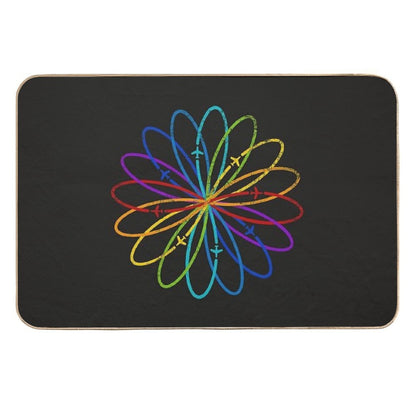 Infinite Rainbow Flower Flight  Versatile Bath Mat