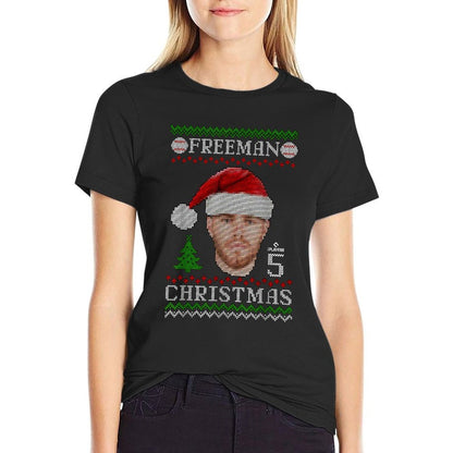 Freddie Freeman Los Angeles Baseball Christmas Sweater MLBPA  Heathered Texture T-Shirt