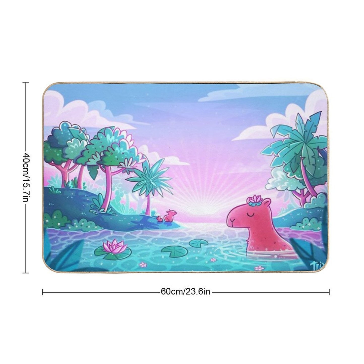 Capybara Paradise  Rapid-Drying Bath Mat