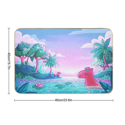 Capybara Paradise  Rapid-Drying Bath Mat