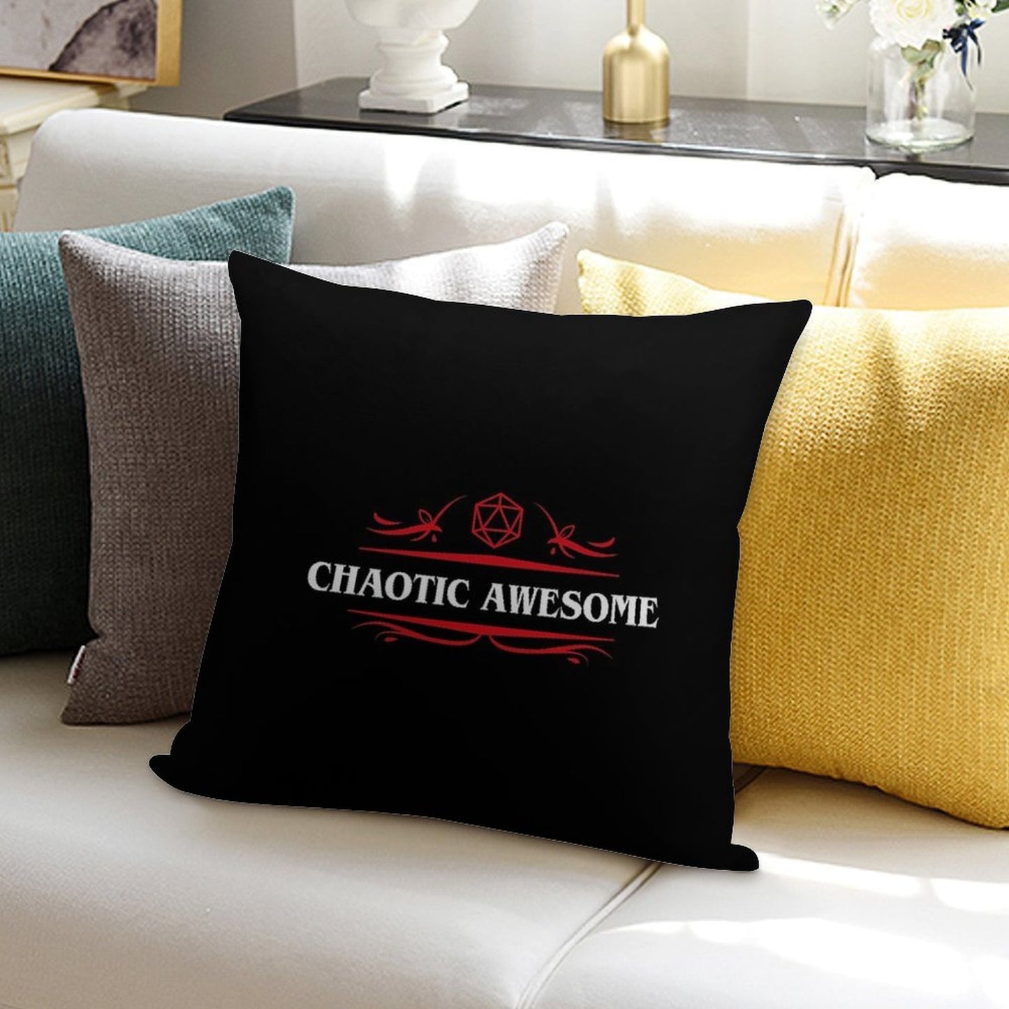 Chaotic Awesome Alignment Tabletop RPG Gaming Soft Gift Ready Throw Pillow