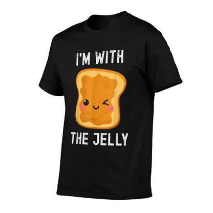 Funny Peanut Butter  Jelly Matching His  Hers Couples  Heathered Texture T-Shirt