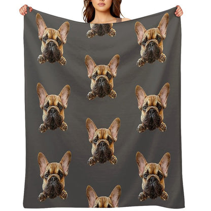 French Bulldog Frenchie Cuteness Shrink-resistant Throw Blanket