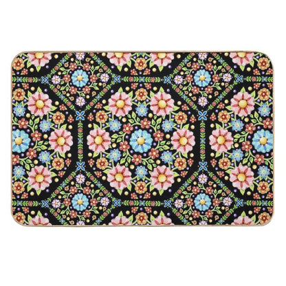 Millefiori Floral Flower Crown Durable Bath Mat