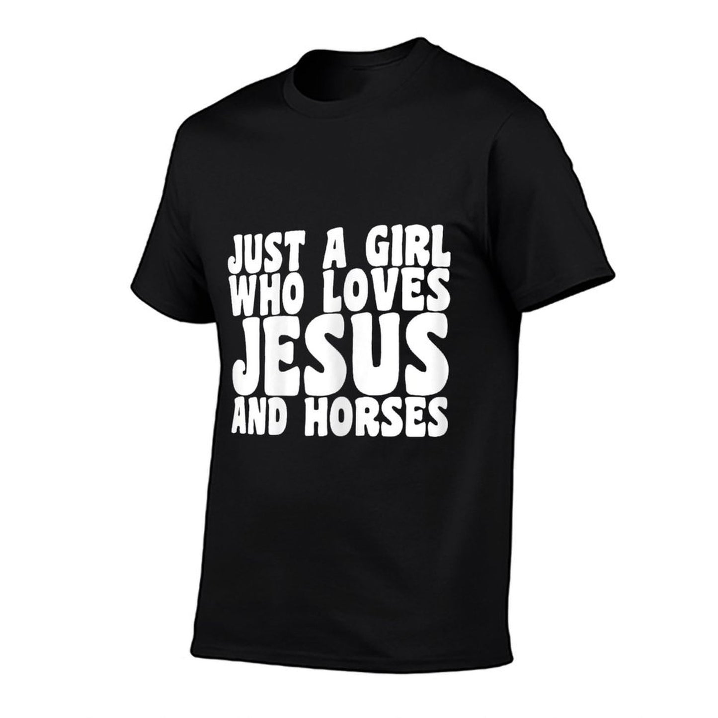 Just A Girl Who Loves Jesus And Horses Funny Christian Gift  Polyester Blend T-Shirt