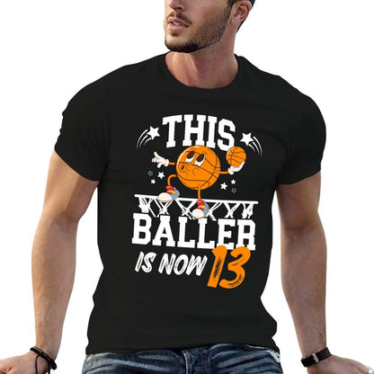 13th Basketball Birthday Thirteen Year Old Basketball Player  Graphic-printed T-Shirt