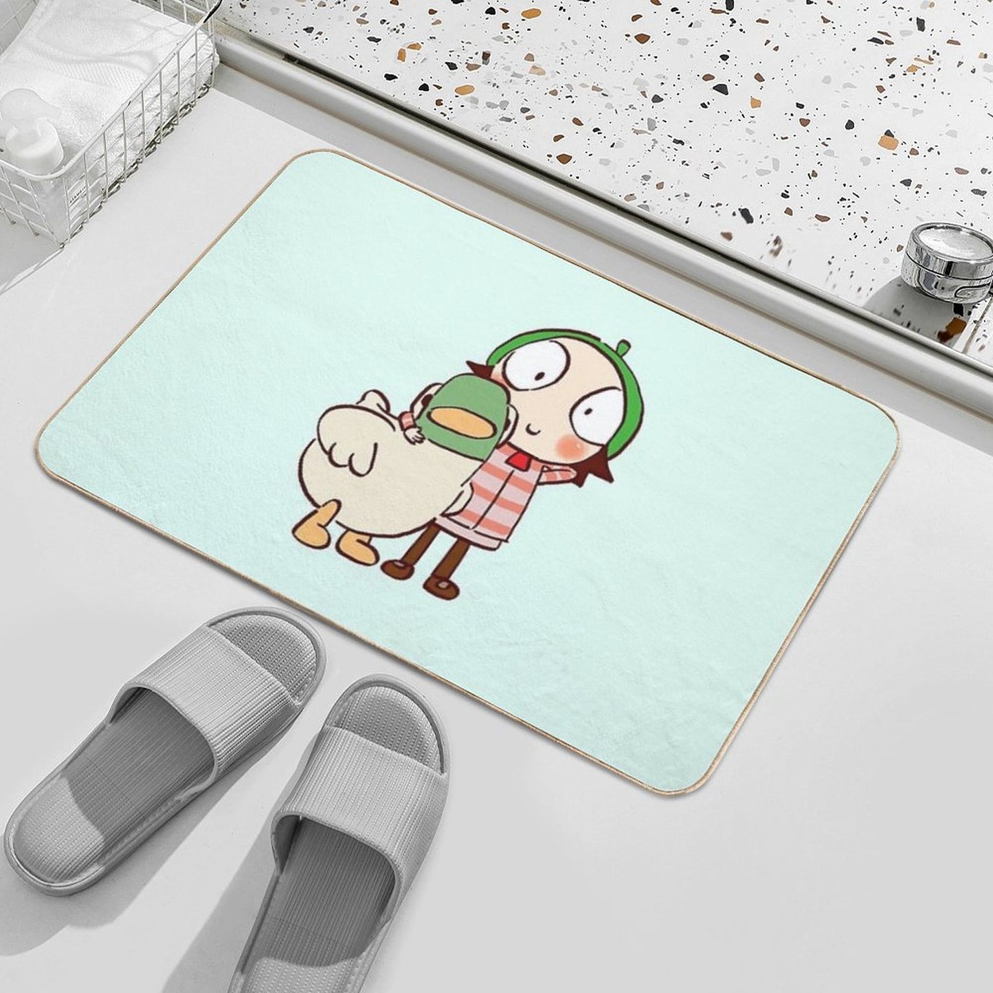 I Draw Sarah And Duck #1  Children's Cartoon  Anti-Trip Bath Mat
