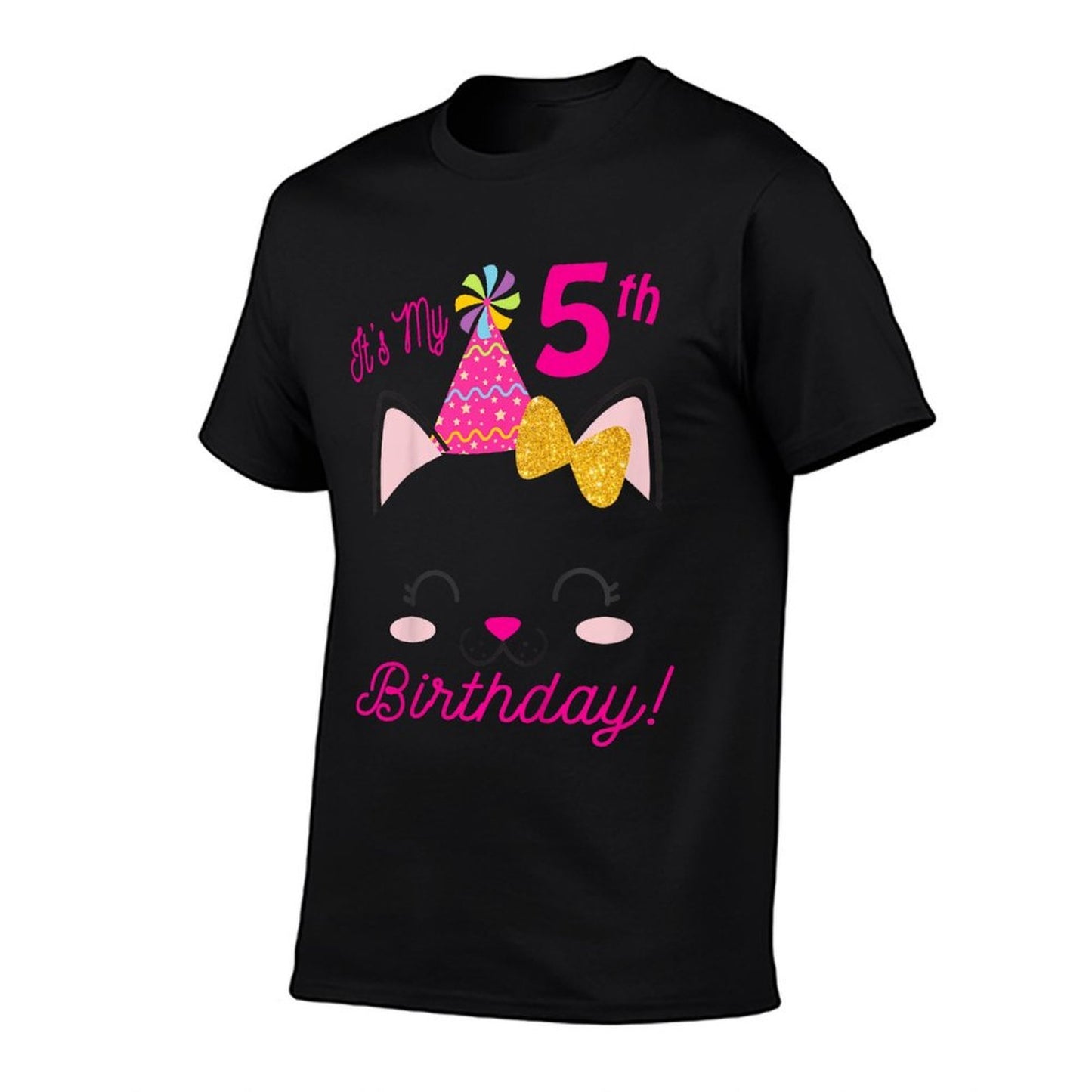 Its My 5th Birthday Girl Kitty Cat Theme Party (Five)  Graphic-printed T-Shirt
