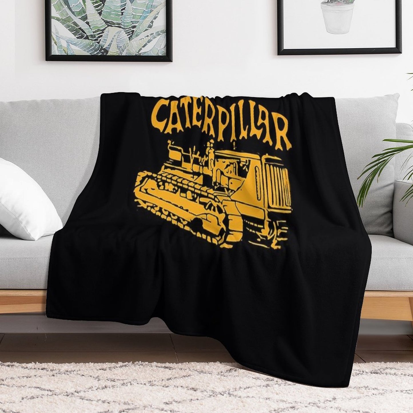 Caterpillar Bulldozer Lightweight Throw Blanket