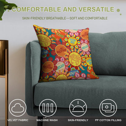 It's A Small World Flowers (original) Soft Washable Throw Pillow