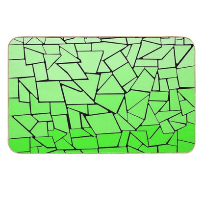 Green Gradient Tiles with Black Background  Rapid-Drying Bath Mat
