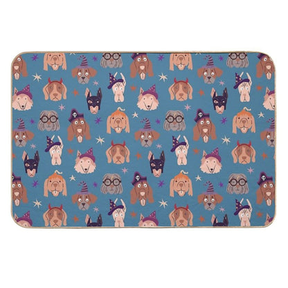 Bark Or Treat Halloween Blue  Slip-Resistant Bath Mat