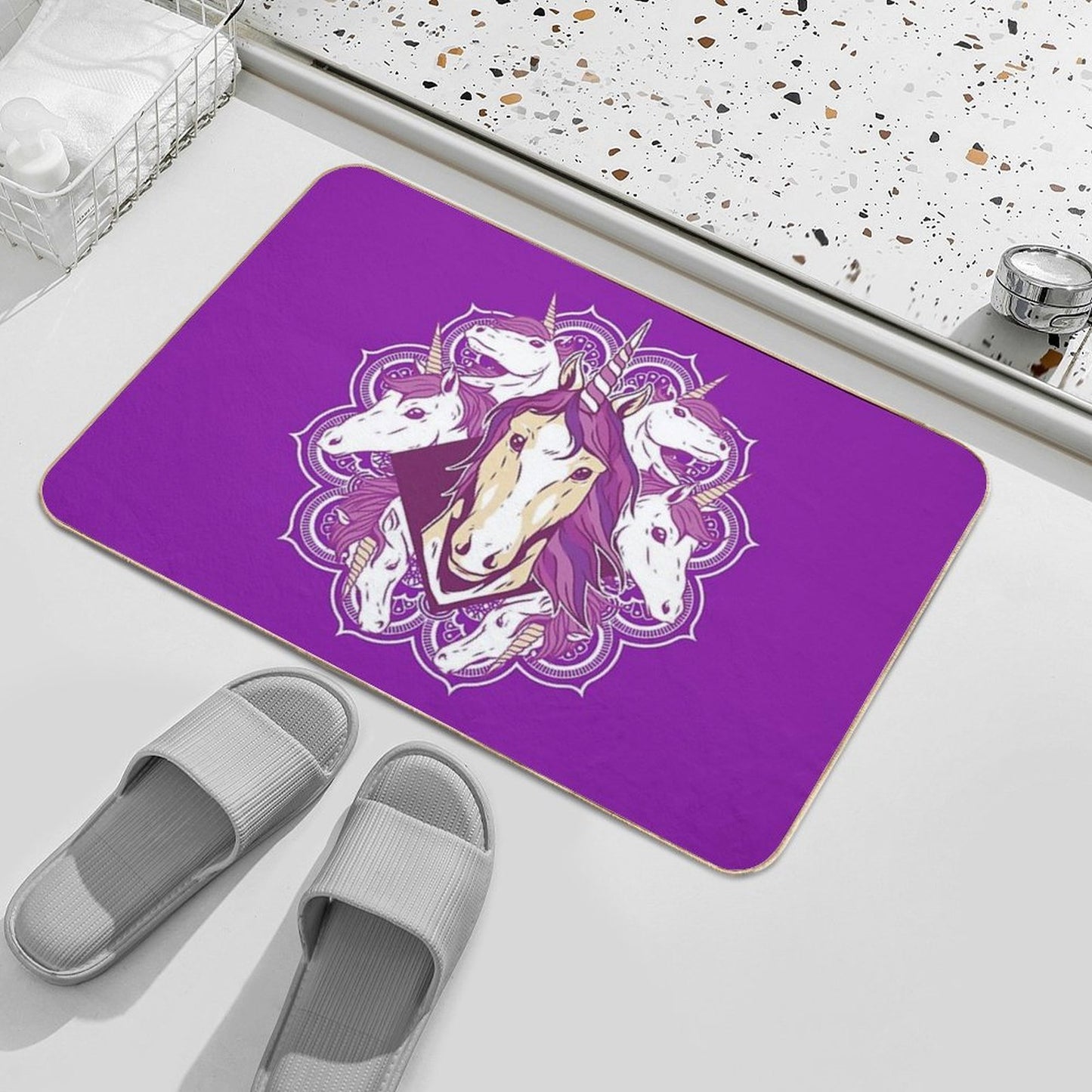 Unicorn Mandala Durable Bath Mat