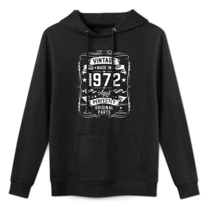 Vintage 1972 53 Years Old Gifts for Men 53yr 53rd Birthday Machine Washable Hoodie