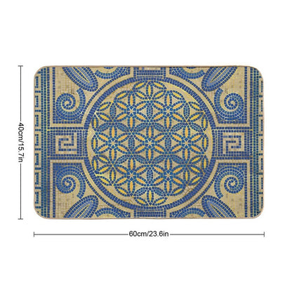 Flower of Life Mosaic Tile Ornament N1  Odorless Bath Mat