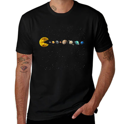 Funny Solar System - Astronauts Space Video Games  Cotton T-Shirt