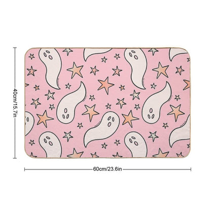Pastel Ghost Print in Pinkp  Anti-Trip Bath Mat