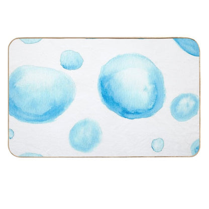Turquoise BLUE Watercolor Bubbles  High-Traffic Bath Mat