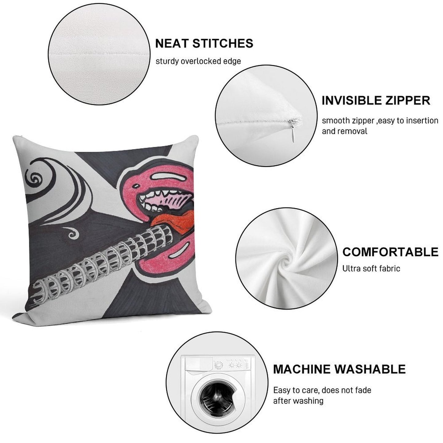 Mouth An Cig Soft Style Accent Throw Pillow